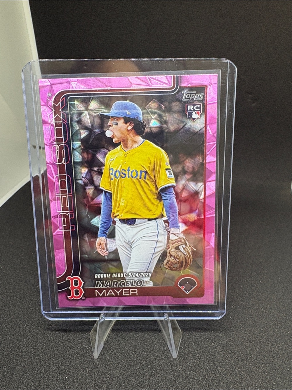 Topps Pink Prizm Boston Marcelo Mayer Baseball Card